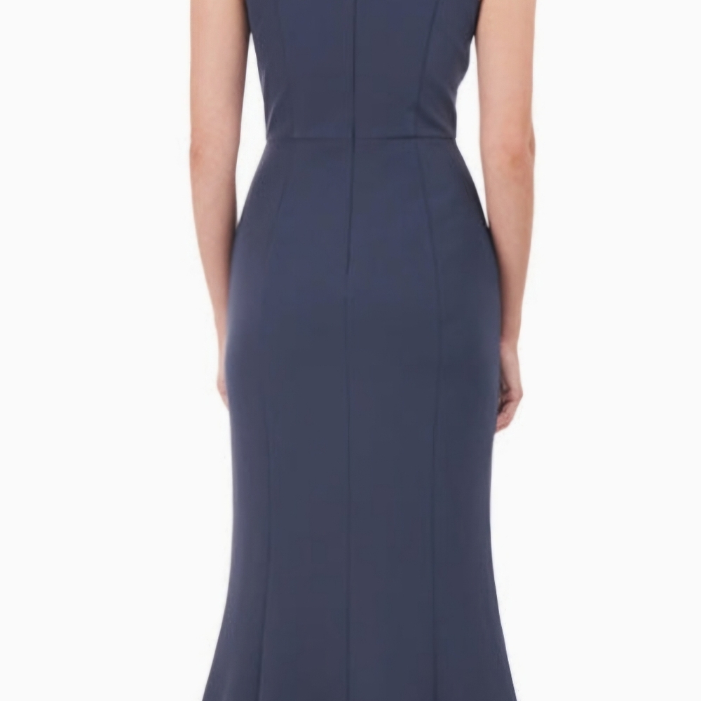 Kay Unger column gown, size 10, Prussian blue - Picture 2 of 14